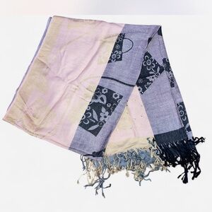 Womens Stylish Purple Scarf  With Fringe Ends One Size New